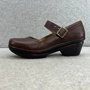 Sanita Nyla Mary Jane Leather Clog-Platform-Block Heel- Brown -Women Size 42